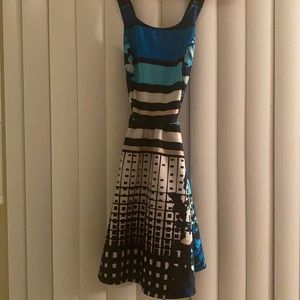 Glam doll blue flora crossed back dress